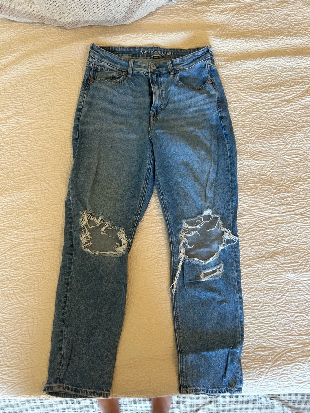 American Eagle Outfitters Light Blue Distressed Boyfriend Jeans